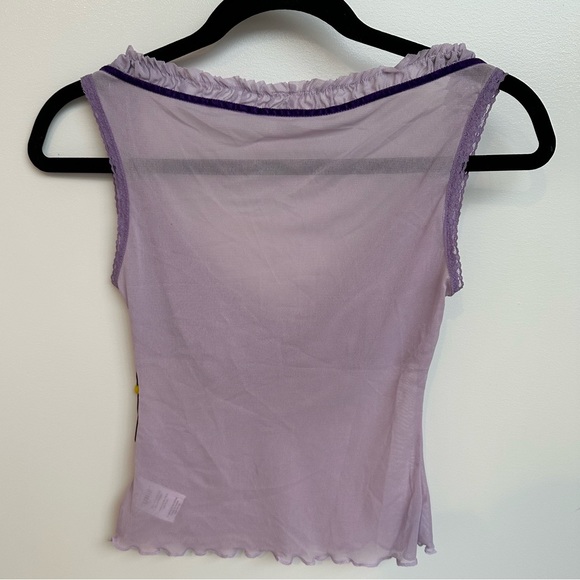 UNIF Lavender Purple Mesh Top - Picture 2 of 6